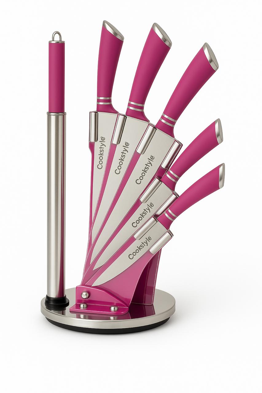 CookStyle 6-Piece Stainless Steel Knife Set with Stand