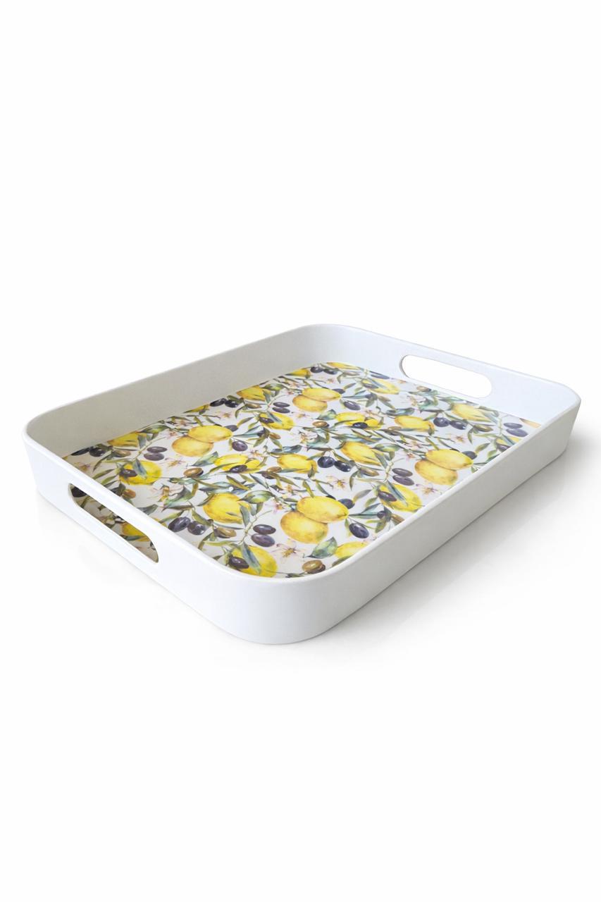 Lemon Print Serving Tray