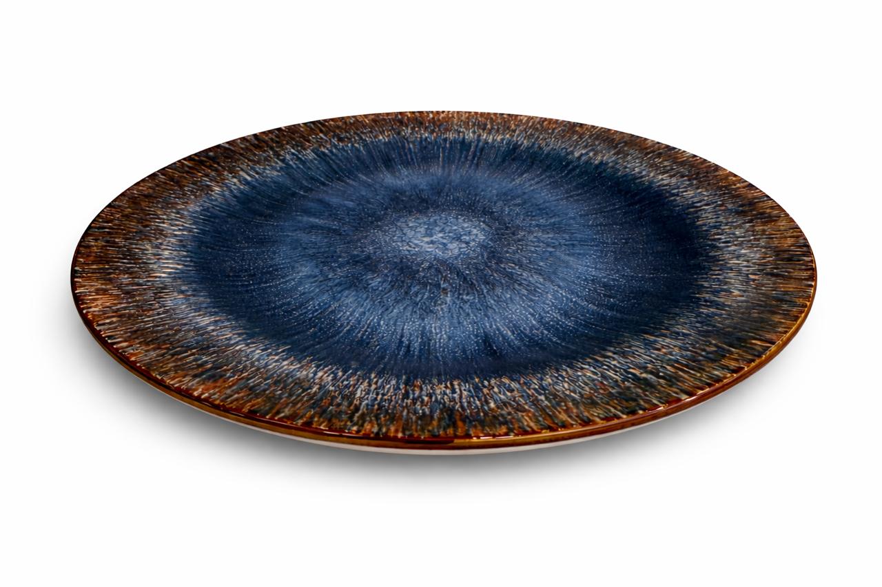 Textured Blue Statement Plate Set of 6