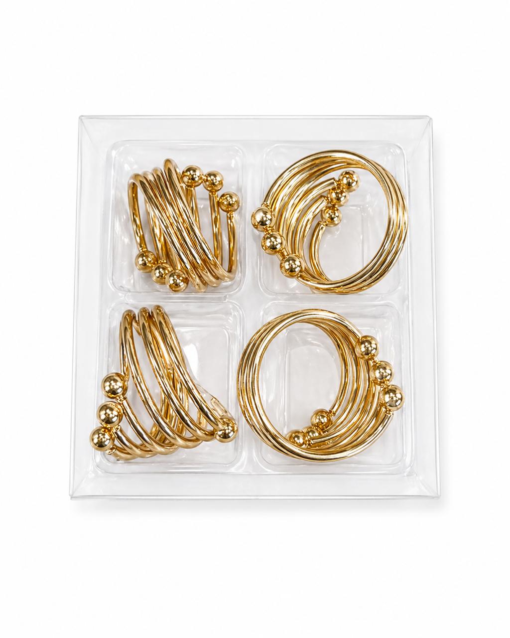 Gold Napkin Rings Set
