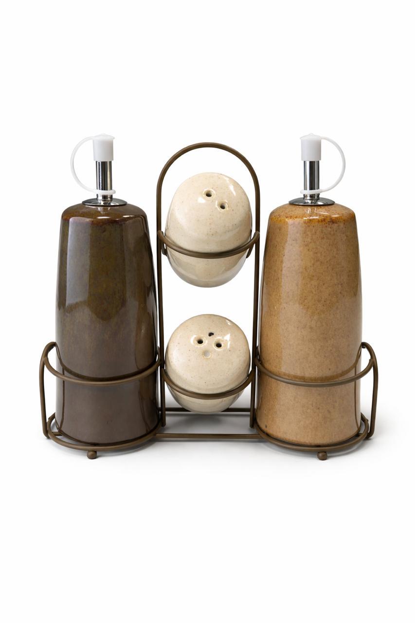 Oil & Vinegar Set with Salt & Pepper