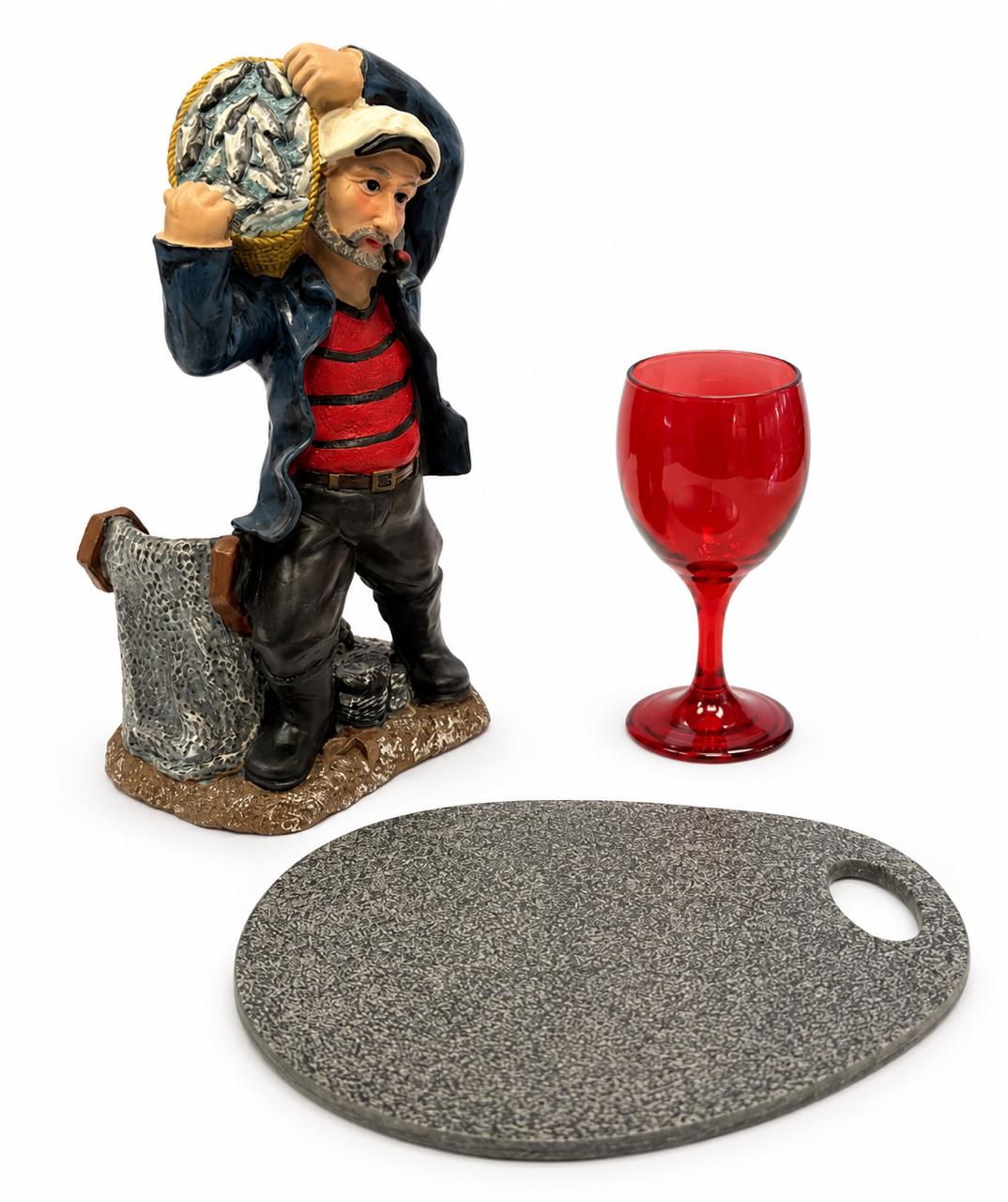 Fisherman Wine Display & Serving Bundle – 5 Pieces