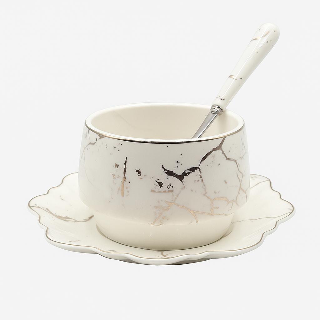 Meghle Dessert Set – 6 Cups with Matching Plates and Spoons