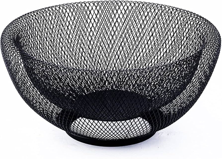 Black Mesh Wire Fruit Bowl – 2-Piece Set