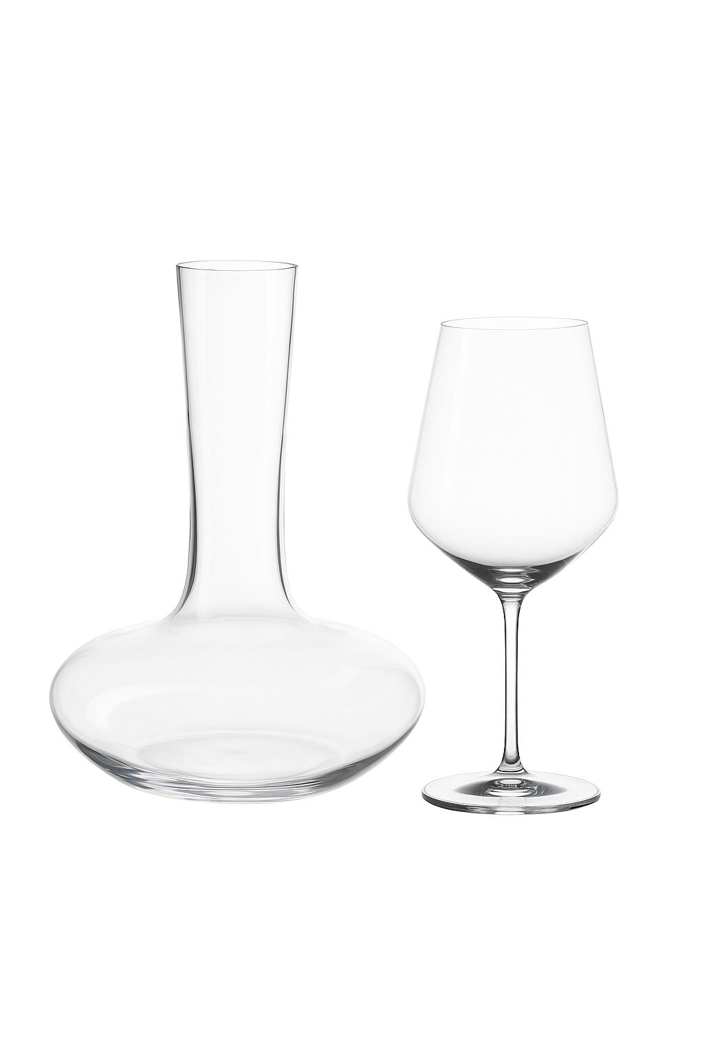 Red Wine Glass Set of 6 with Wide Base Carafe