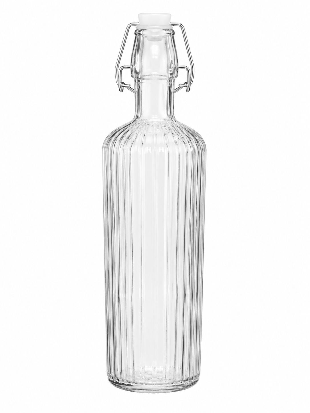 Ribbed Glass Water Bottle (1L)