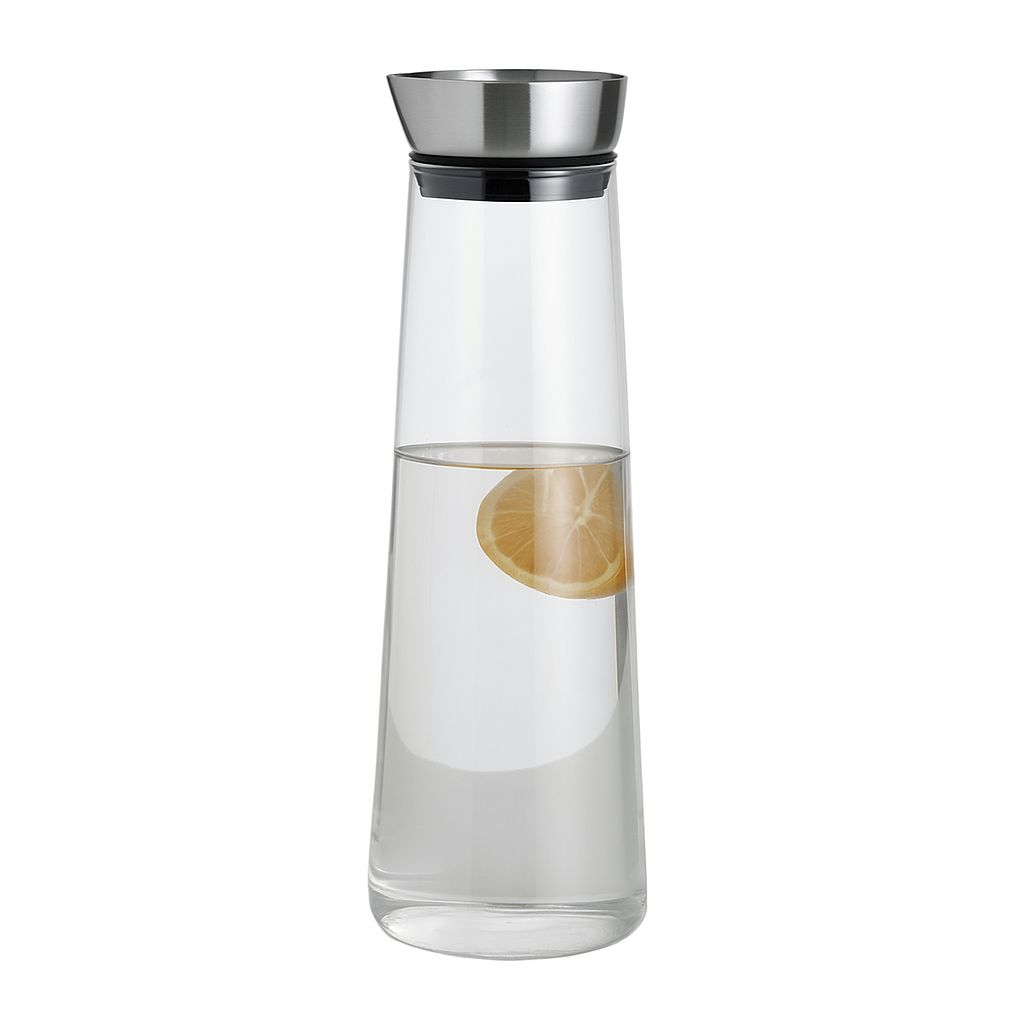 Elegant Glass Water Carafe with Stainless Steel Lid