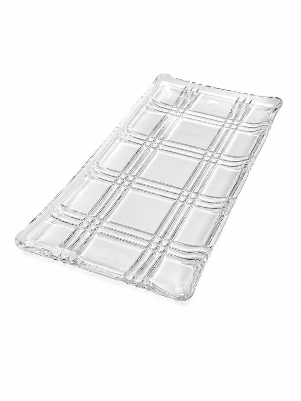 Rectangular Textured Serving Tray (Glass)