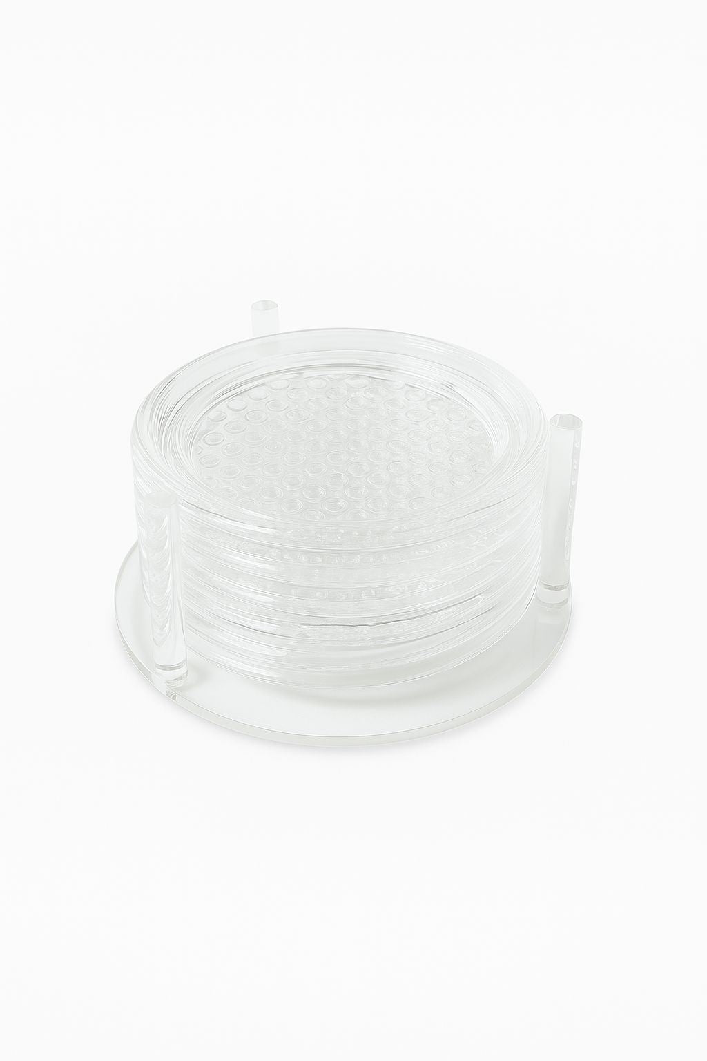 Clear Textured Acrylic Coaster Set – 6 Pieces