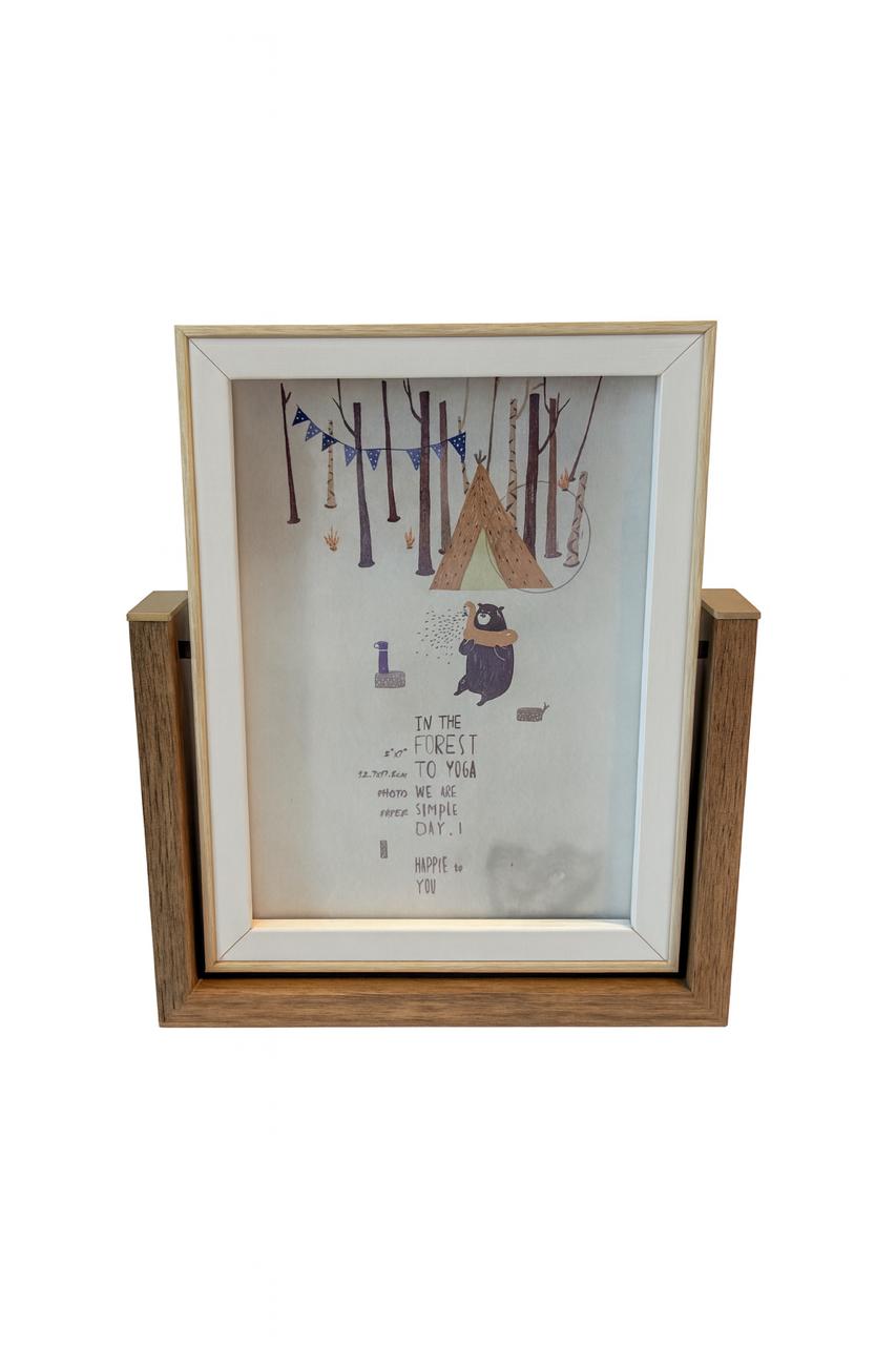 Rustic Wooden Tabletop Photo Frame with Stand – 13x18 cm