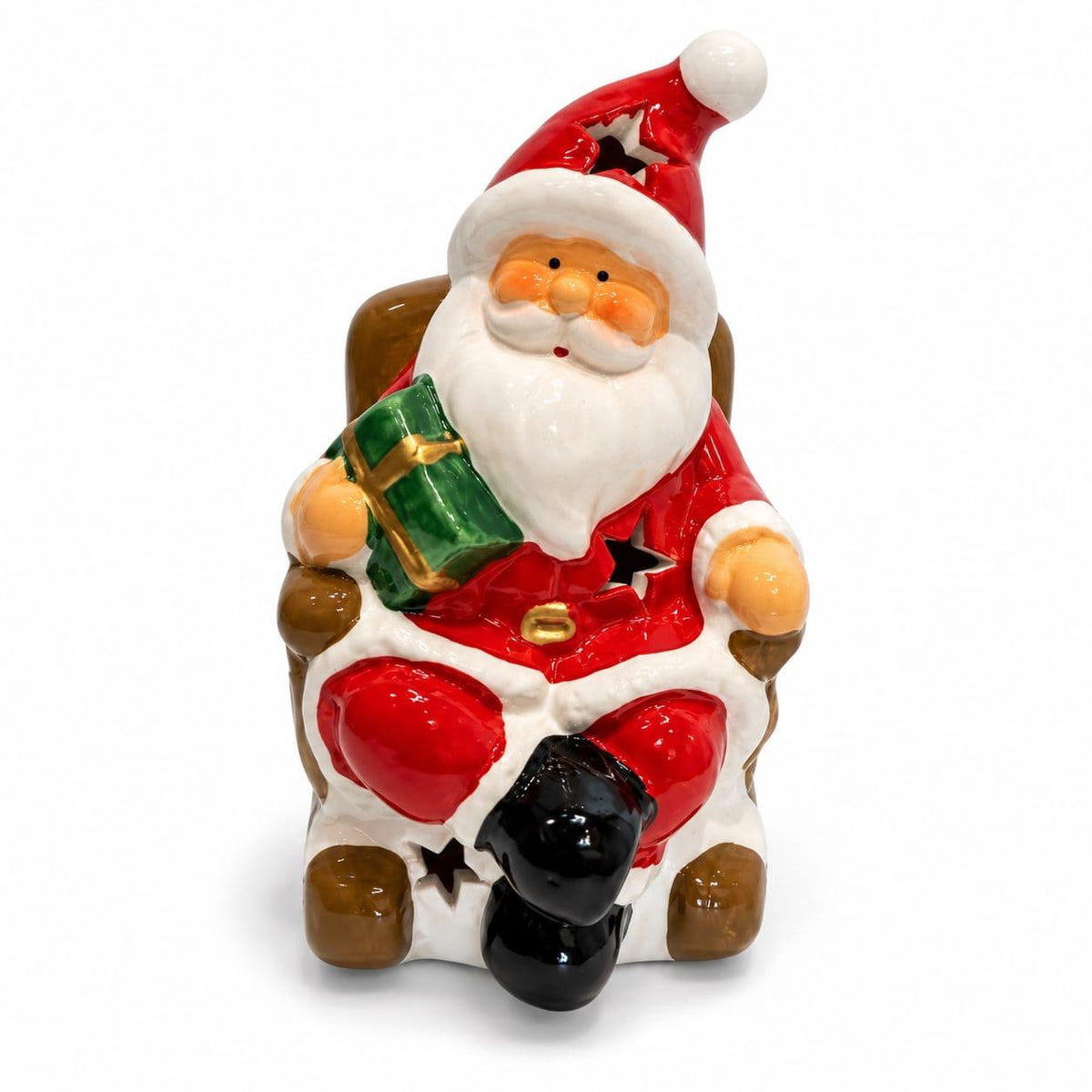 Rocking Santa Holder on white background