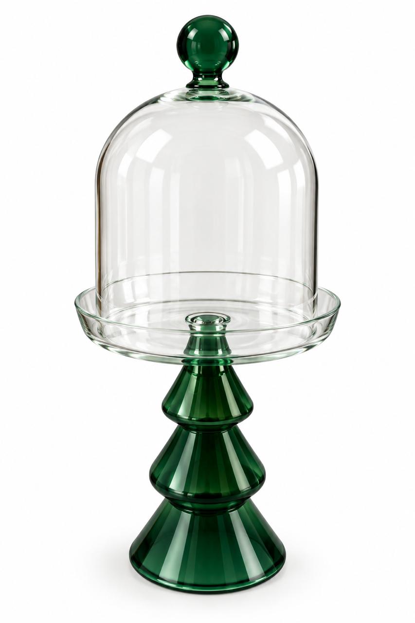 Tree-Base Glass Bonbonniere – Green on white background