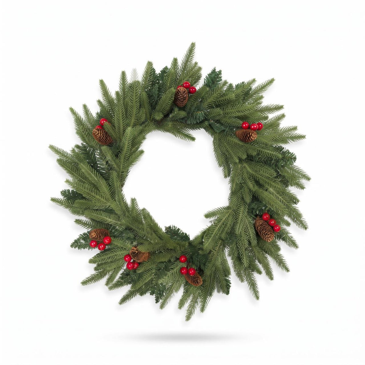 Pine Wreath on white background