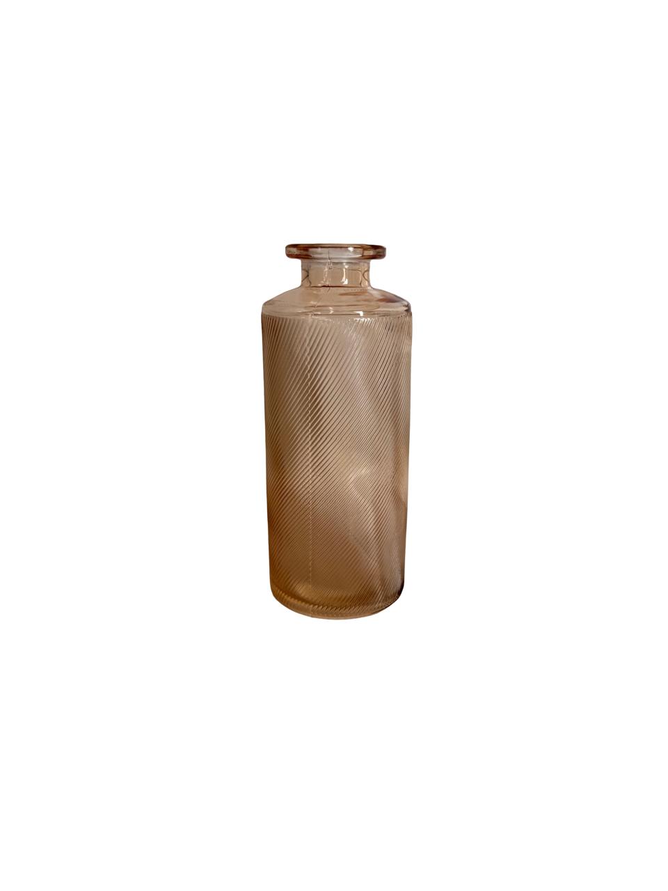 Mini Embossed Glass Vase – Warm Amber Finish per each model