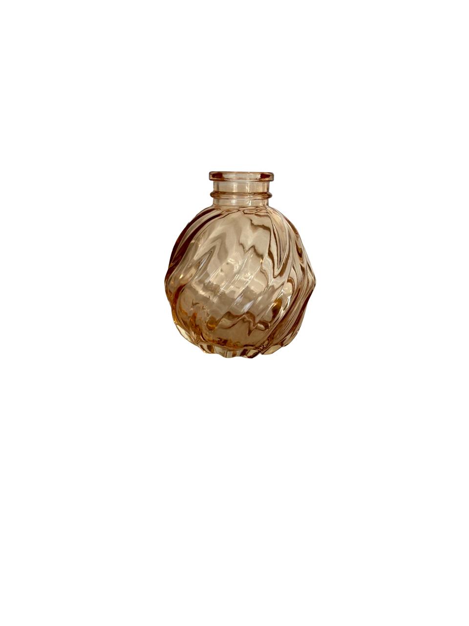 Mini Embossed Glass Vase – Warm Amber Finish per each model