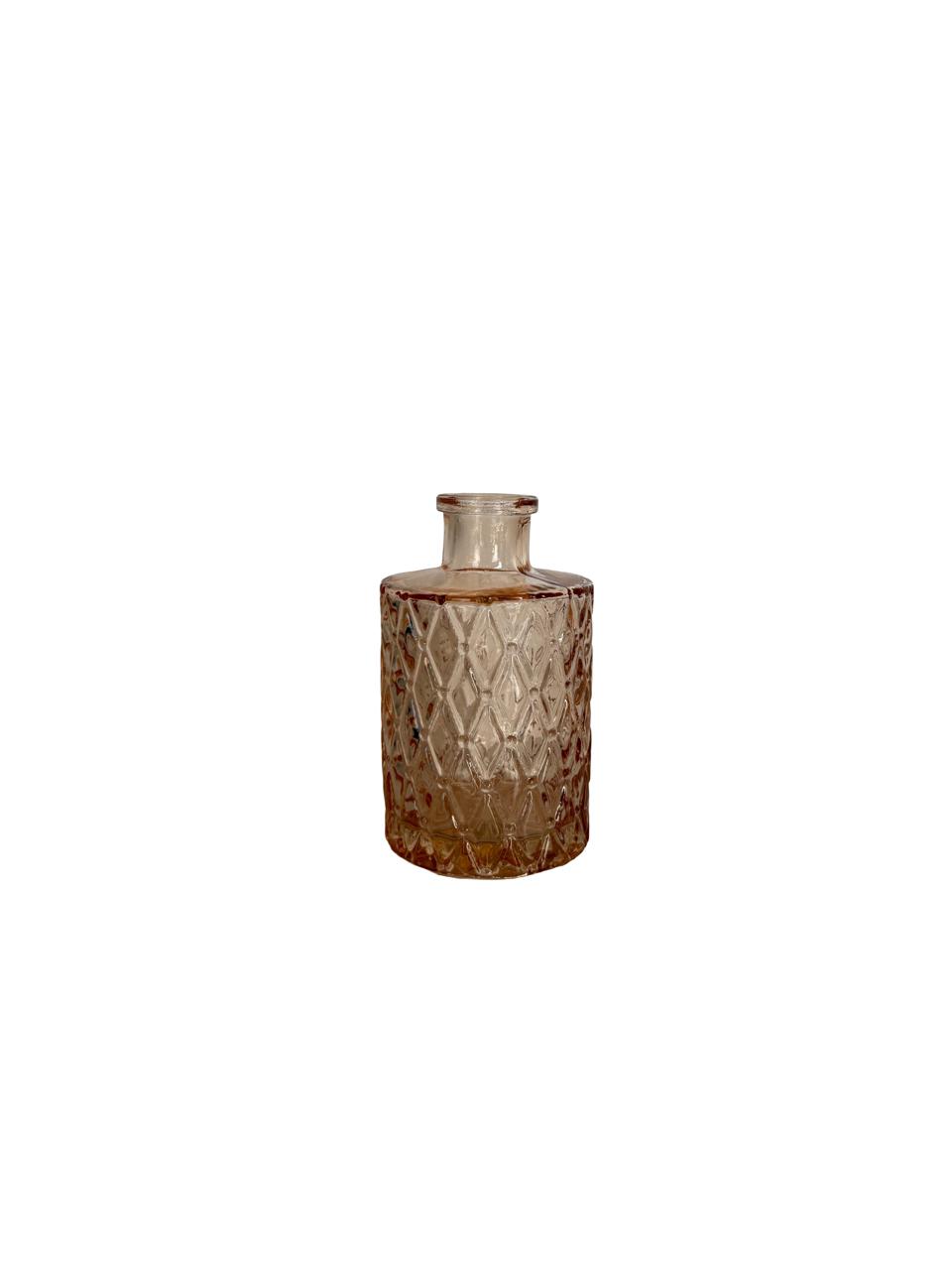 Mini Embossed Glass Vase – Warm Amber Finish per each model