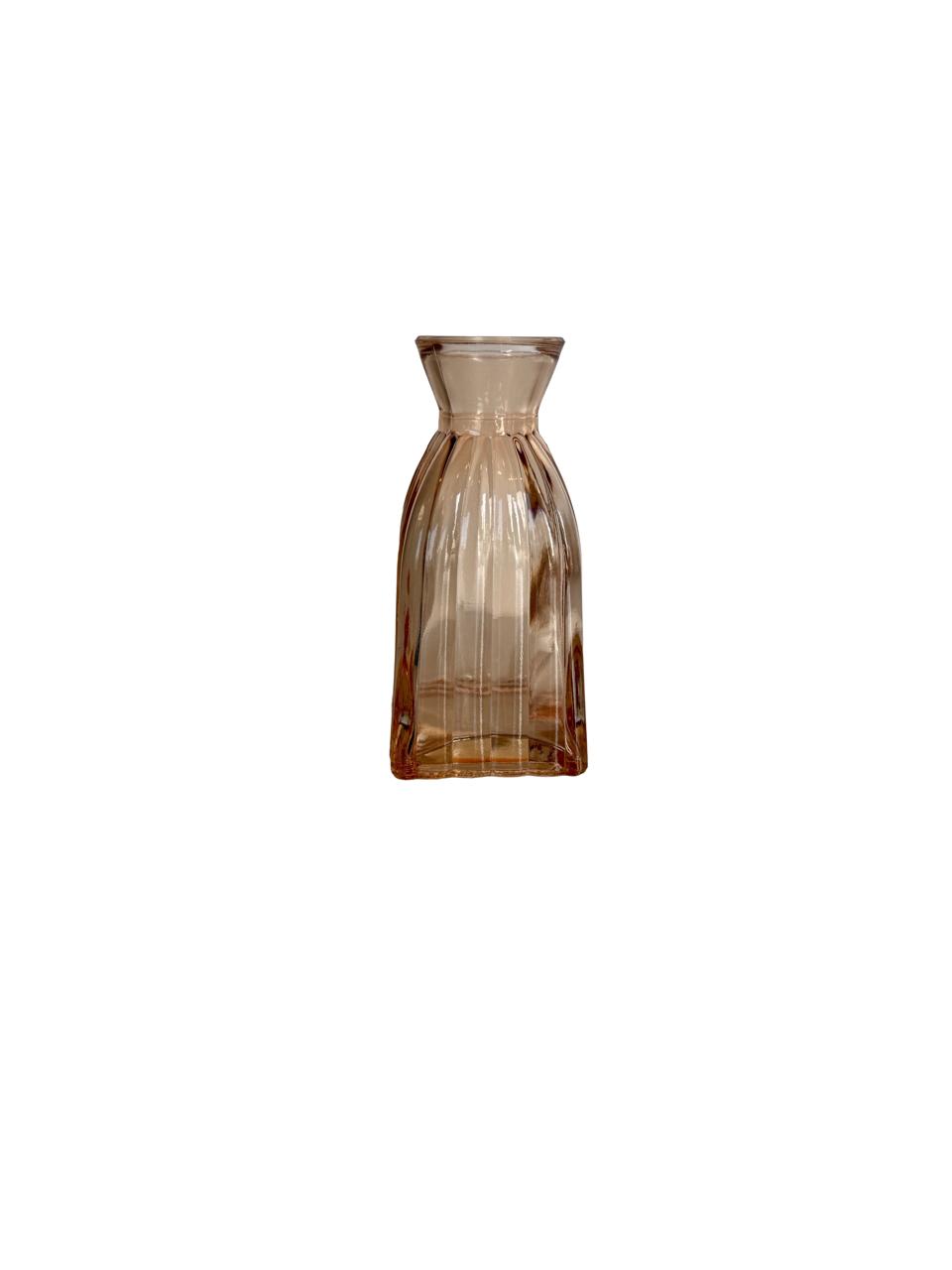 Mini Embossed Glass Vase – Warm Amber Finish per each model
