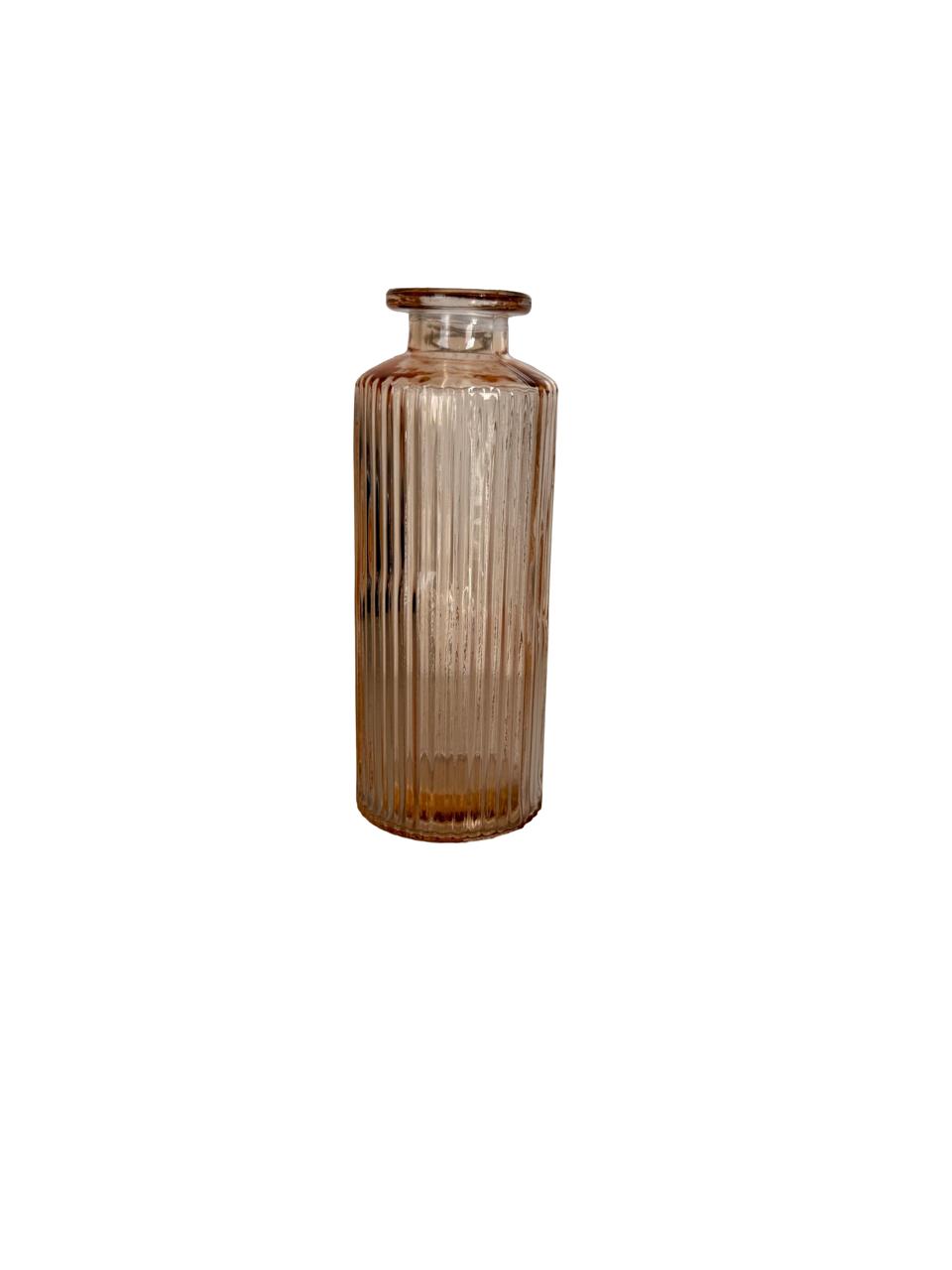 Mini Embossed Glass Vase – Warm Amber Finish per each model