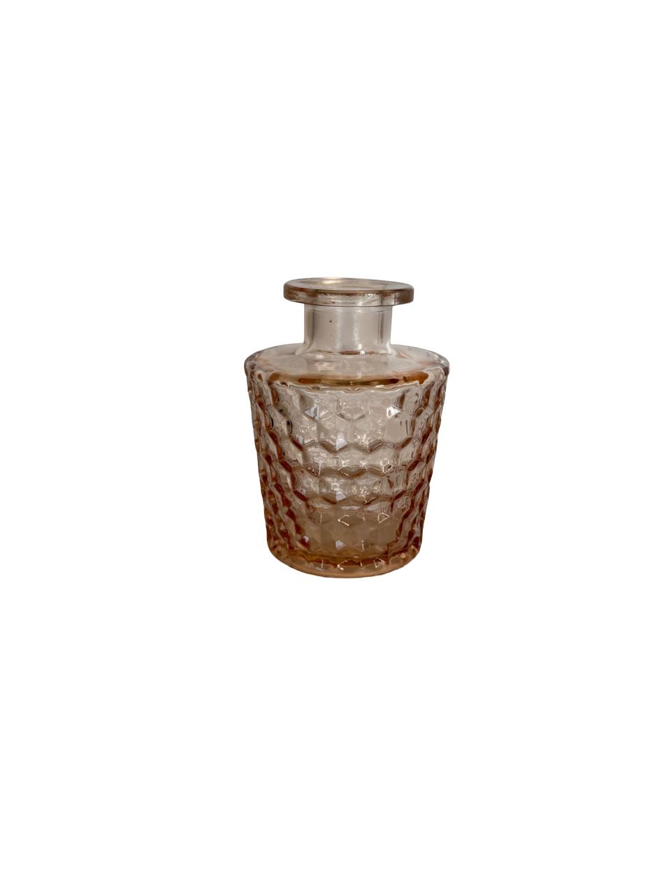 Mini Embossed Glass Vase – Warm Amber Finish per each model