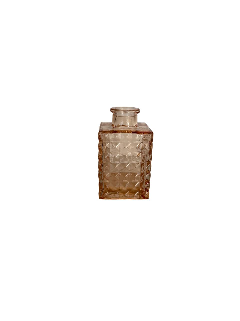 Mini Embossed Glass Vase – Warm Amber Finish per each model