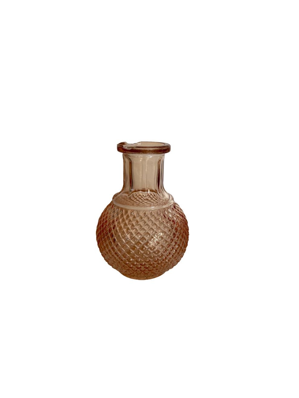 Mini Embossed Glass Vase – Warm Amber Finish per each model