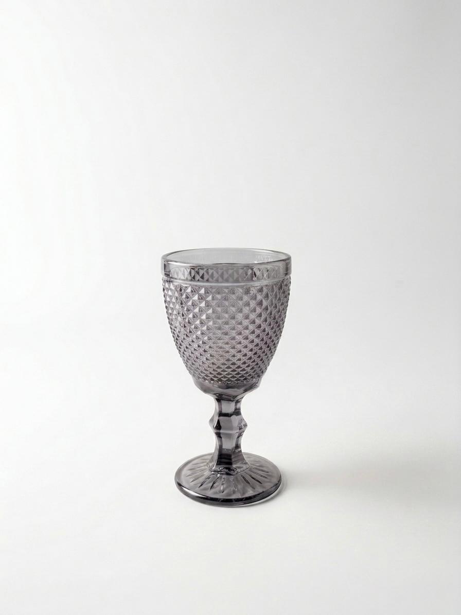 Vintage Textured Goblet Glass set of 6