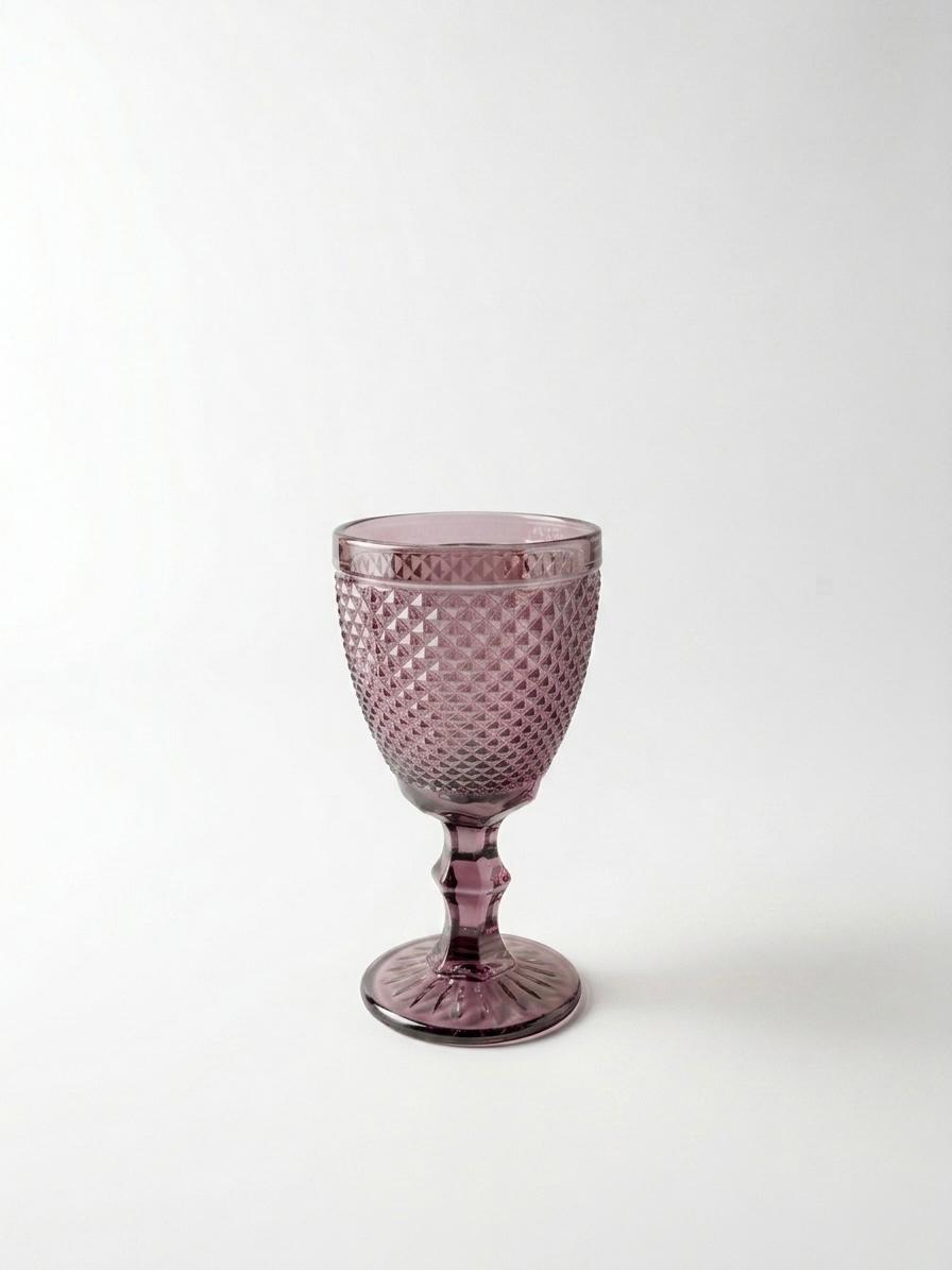 Vintage Textured Goblet Glass set of 6