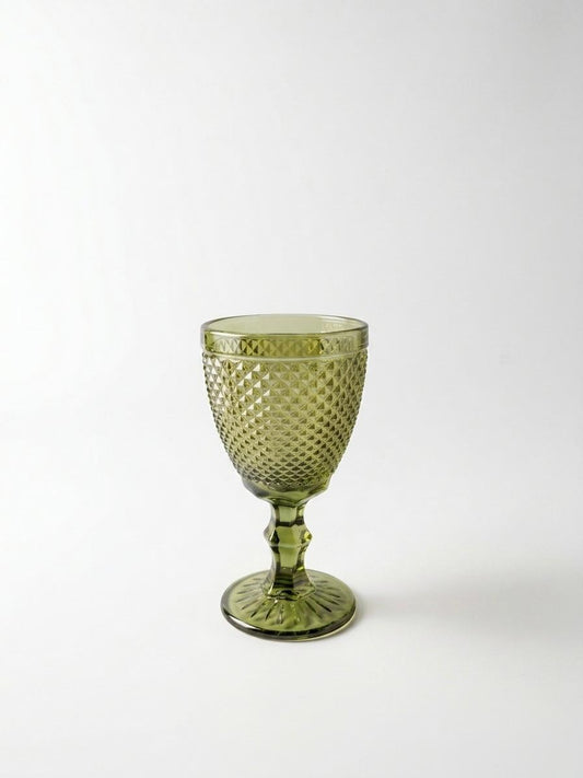 Vintage Textured Goblet Glass set of 6