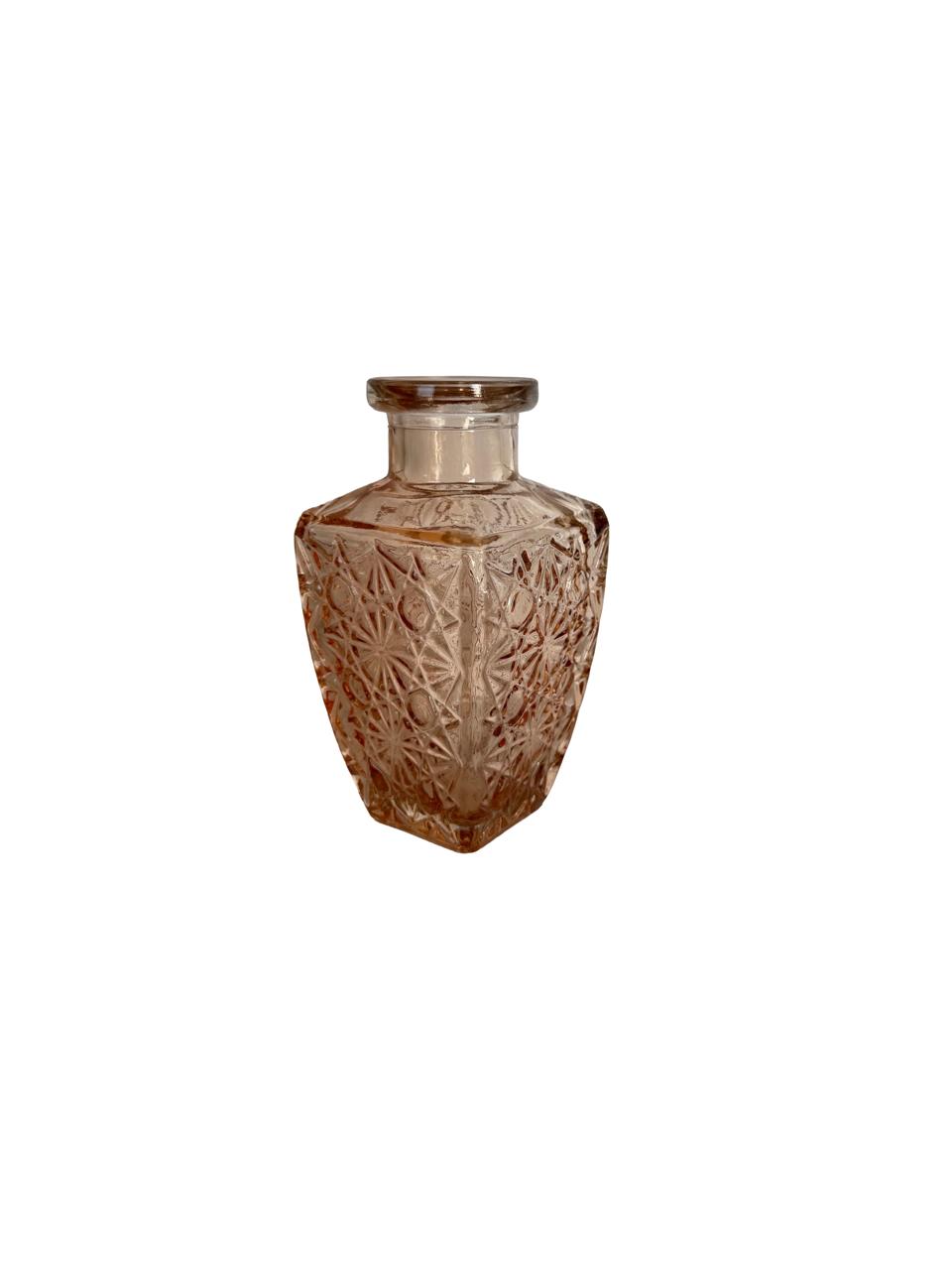 Mini Embossed Glass Vase – Warm Amber Finish per each model