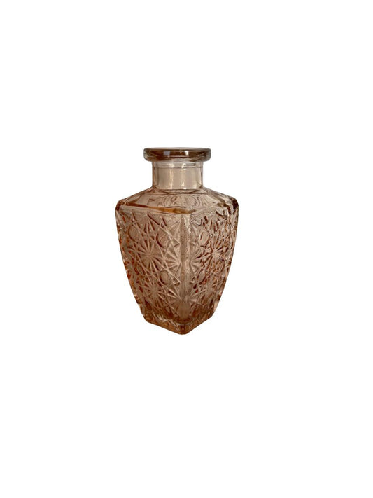 Mini Embossed Glass Vase – Warm Amber Finish per each model