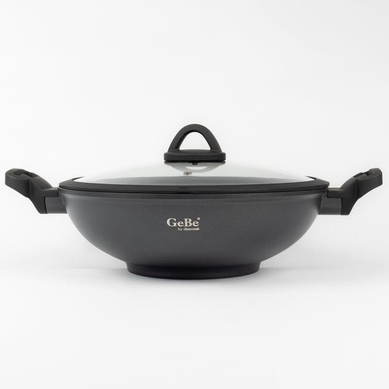 Non-Stick Wok with Glass Lid – GeBe Collection - 32cm