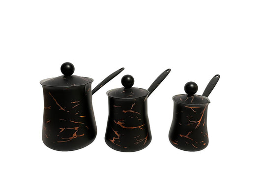 Black Marble Coffee Pot Set – 3 Pieces