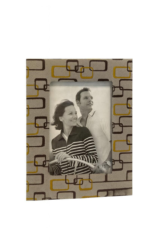 Retro Geometric Fabric Photo Frame – 13x18 cm