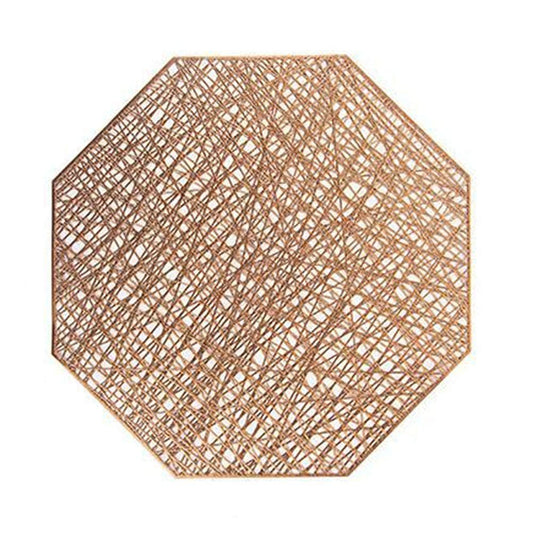 Geometric Lace Cutout Placemat – Rose Gold - Set of 6