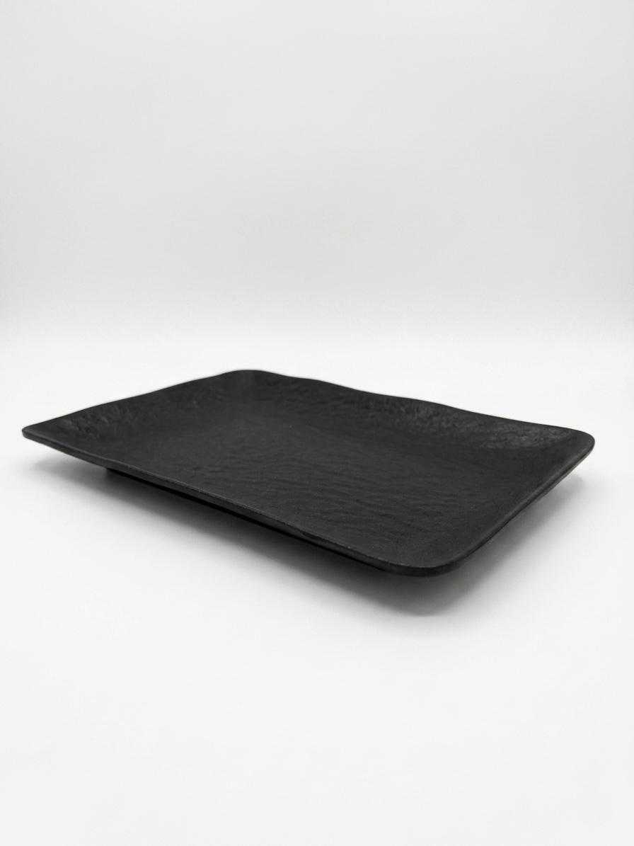 Rectangular Black Melamine Serving Tray