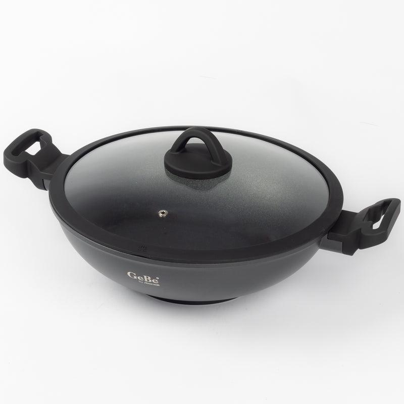 Non-Stick Wok with Glass Lid – GeBe Collection - 32cm