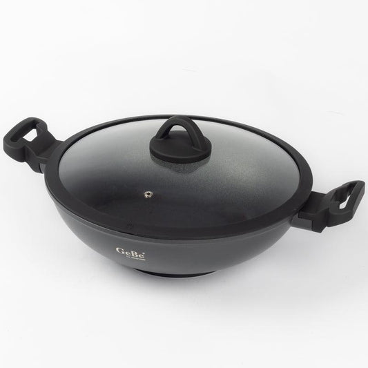 Non-Stick Wok with Glass Lid – GeBe Collection - 32cm