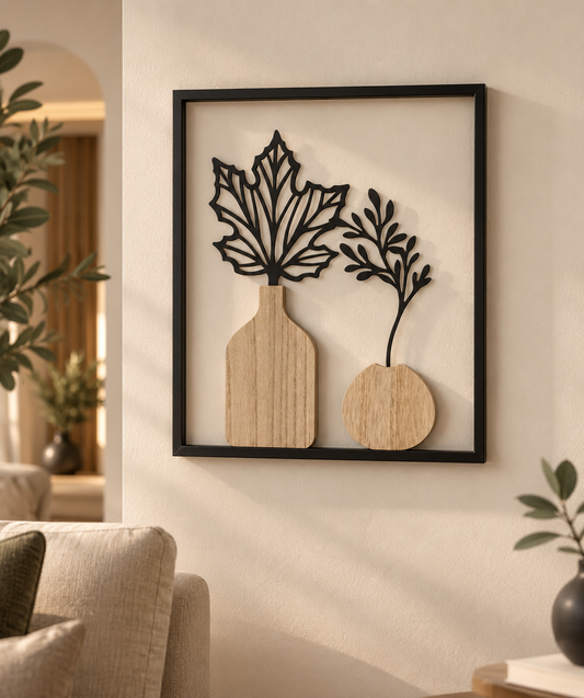 Framed Botanical Decorative Sculpture