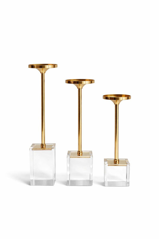 Luxury Crystal Base Candle Holder Set
