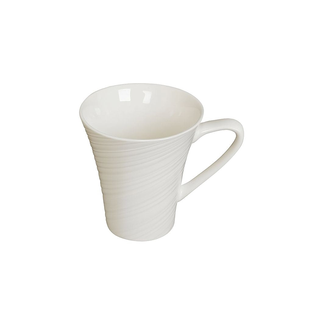 Ivory Swirl Porcelain Mugs – Set of 6