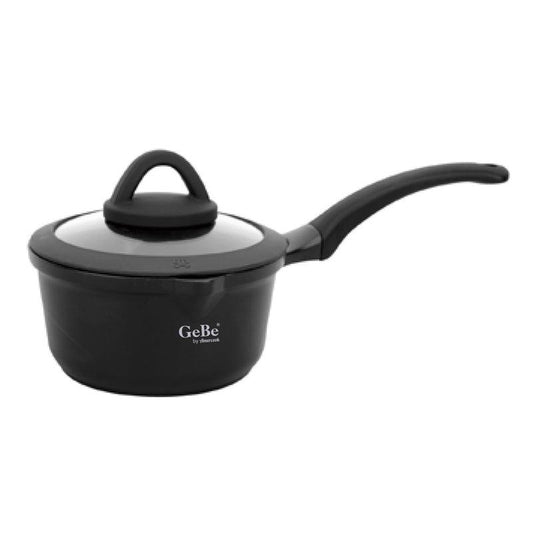 Non-Stick Saucepan with Glass Lid Black – GeBe Collection