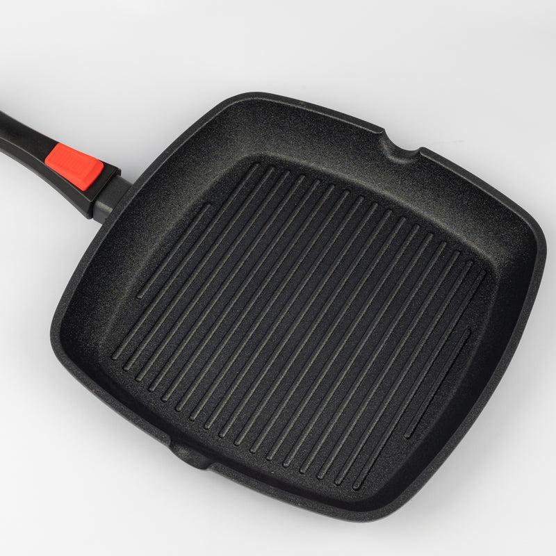 Square Non-Stick Grill Pan with Glass Lid – GeBe Collection