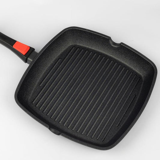 Square Non-Stick Grill Pan with Glass Lid – GeBe Collection