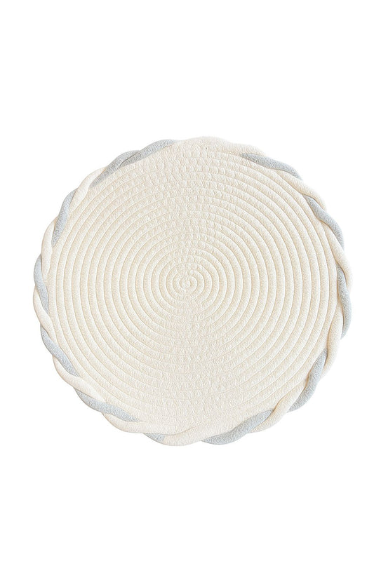 Ivory Swirl-Edge Braided Placemat - Set of 6
