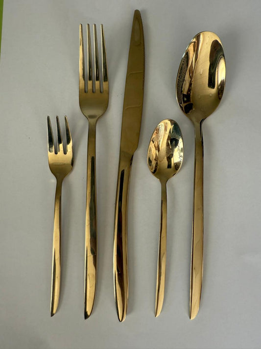 30-Piece Gold Stainless Steel Flatware Set – Elegant Luxury Dining