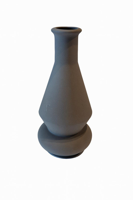 Matte Grey Geometric Vase