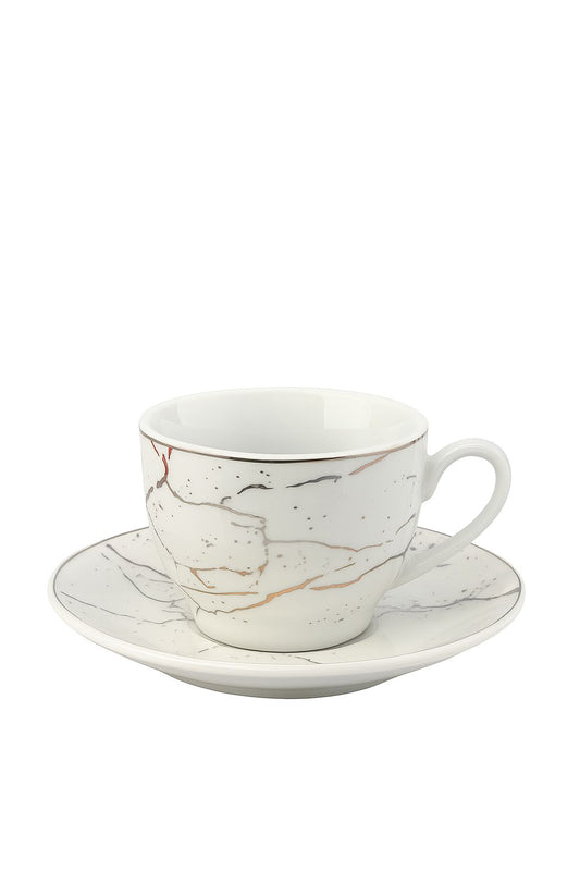 Marble Design Turkish Coffee Set – 12 Cups with Plates