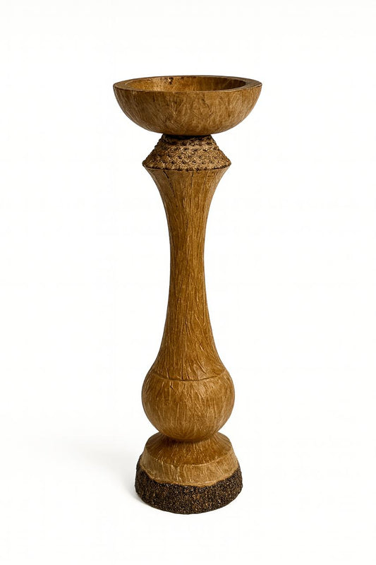 Rustic Brown Wooden Candle Holder