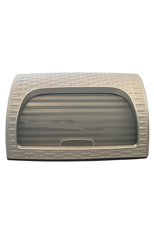 Beige Bread Box with Sliding Window