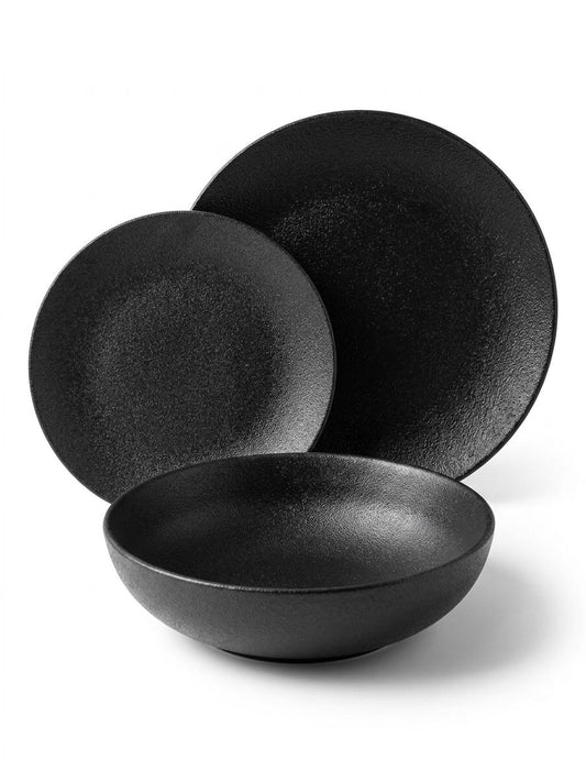 Matte Black Dinnerware Set (18 Pieces)